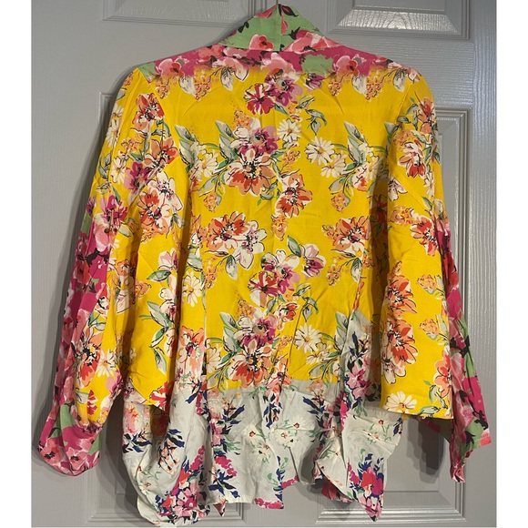 Anthropologie Aurelia Akemi + Kin Yellow Floral Kimono NWT One Size - Picture 5 of 8